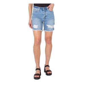 EARNEST SEWN NEW YORK Womens Blue Pocketed Button Fly Cutoff Hem Shorts 29